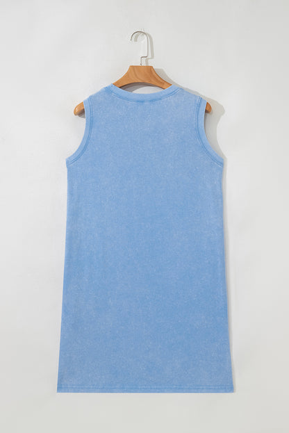 Mineral Wash Pocketed Tank Mini Dress