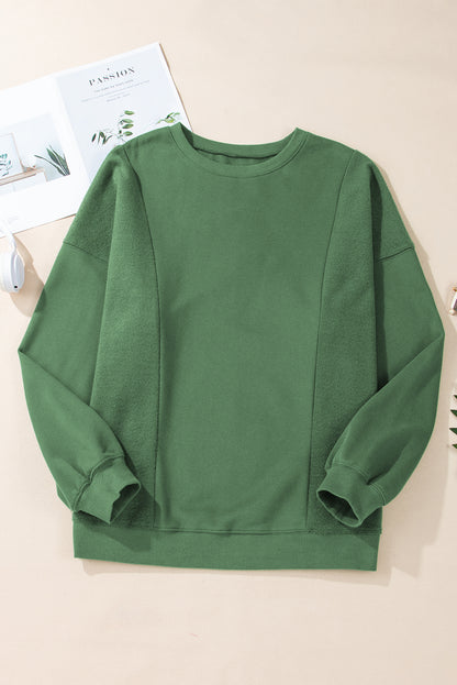 Patchwork Crewneck Sweatshirt Plus Size