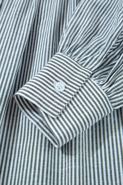 Stripe Floral Patchwork Tied V-Neck Mini Dress