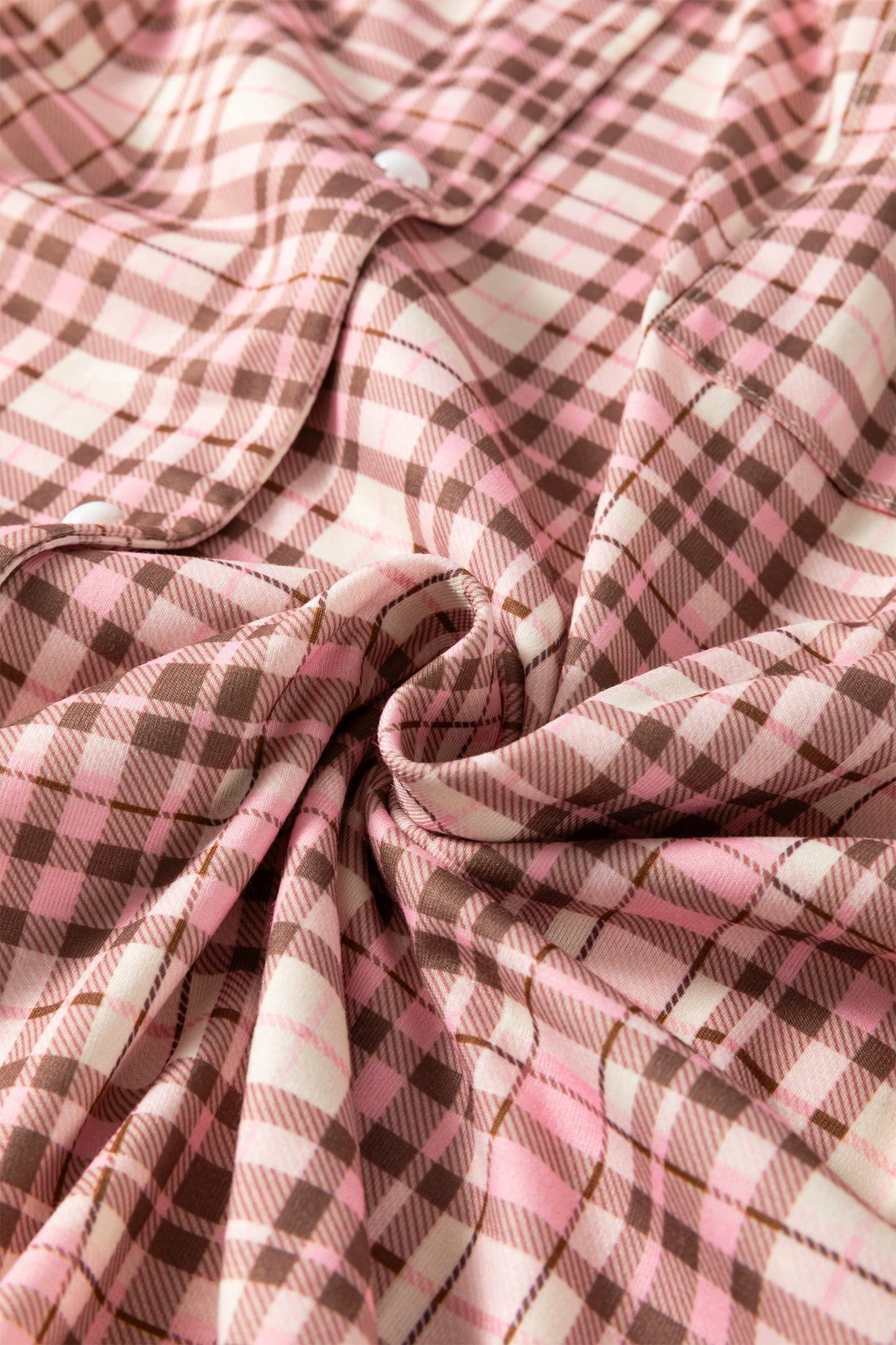 Plaid Long Sleeve Top & Pants Pajama Set