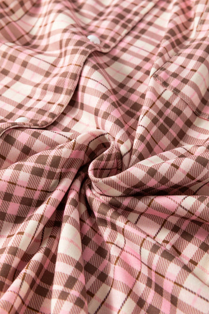 Plaid Long Sleeve Top & Pants Pajama Set