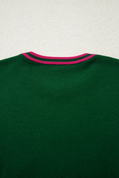 Floral Patchwork Puff Sleeve Sweater