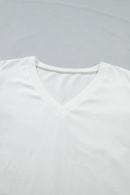 Plus Size Embroidered Eyelet Patchwork Short Sleeve Tee