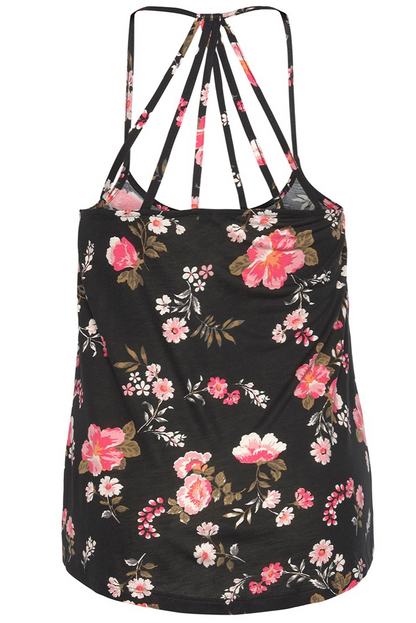 Floral Strappy Racerback Top Plus Size