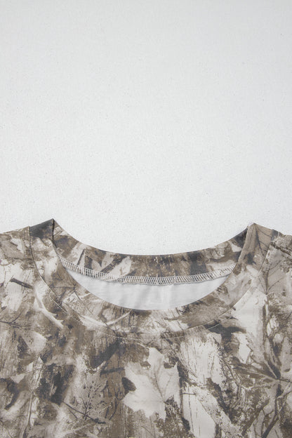 Plus Size Woodland Camo Short Sleeve T-Shirt