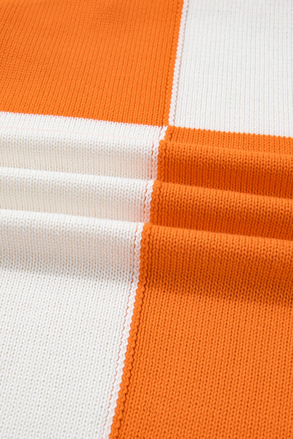 Plus Size Checker Drop Shoulder Open Front Cardigan