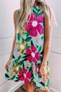 Floral Ruffle Sleeveless Mini Dress