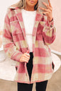 Plaid Button Up Pocketed Shacket