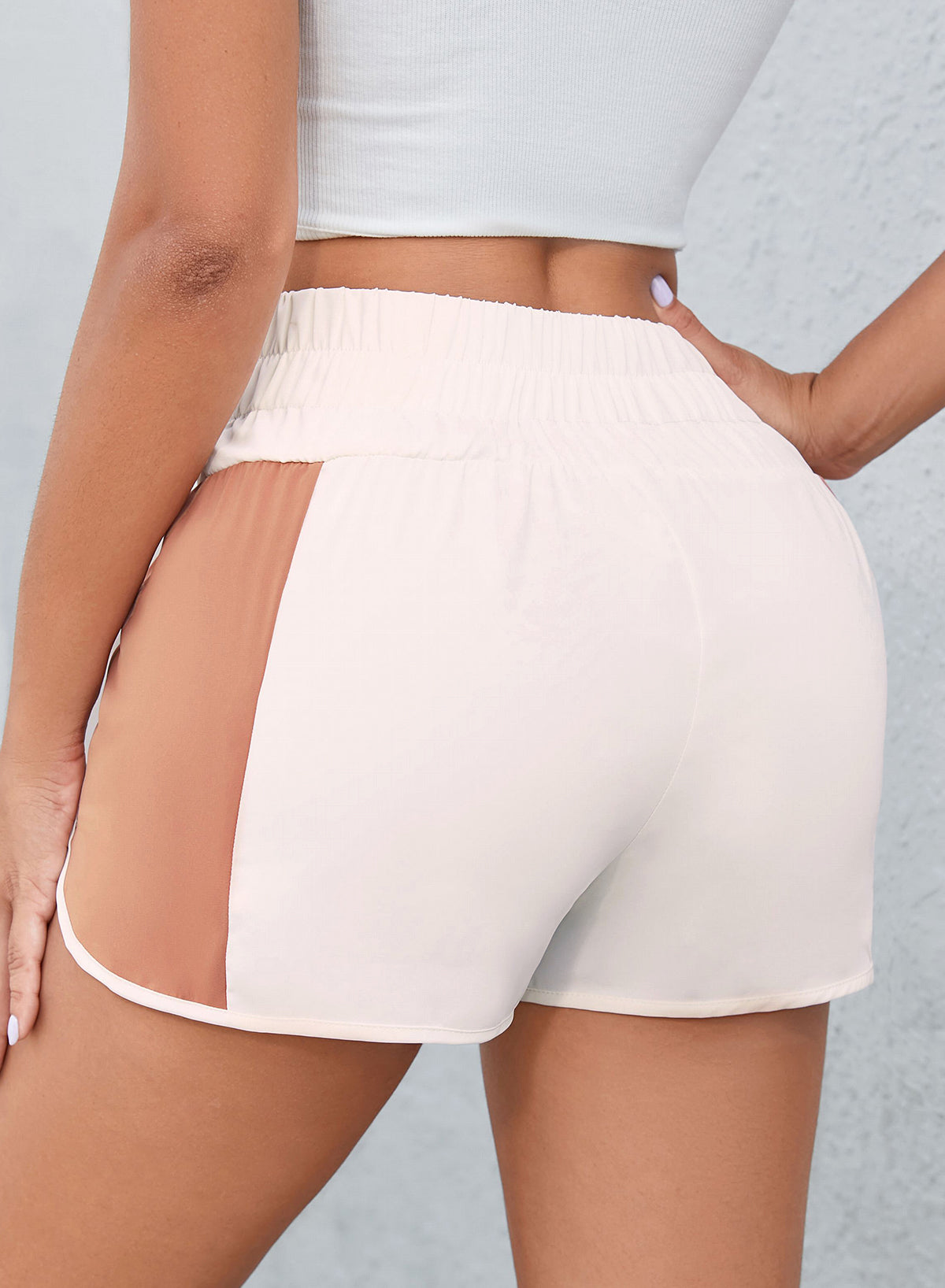 Colorblock High Waist Athletic Shorts