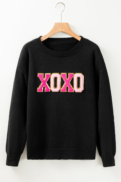 XOXO Heart Round Neck Sweater