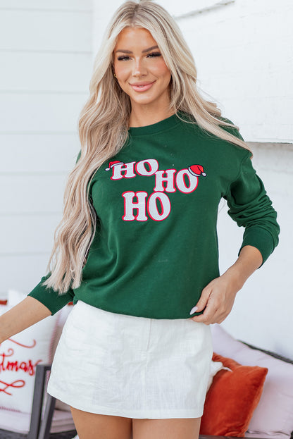 Christmas HOHOHO Embroidered Crewneck Sweatshirt