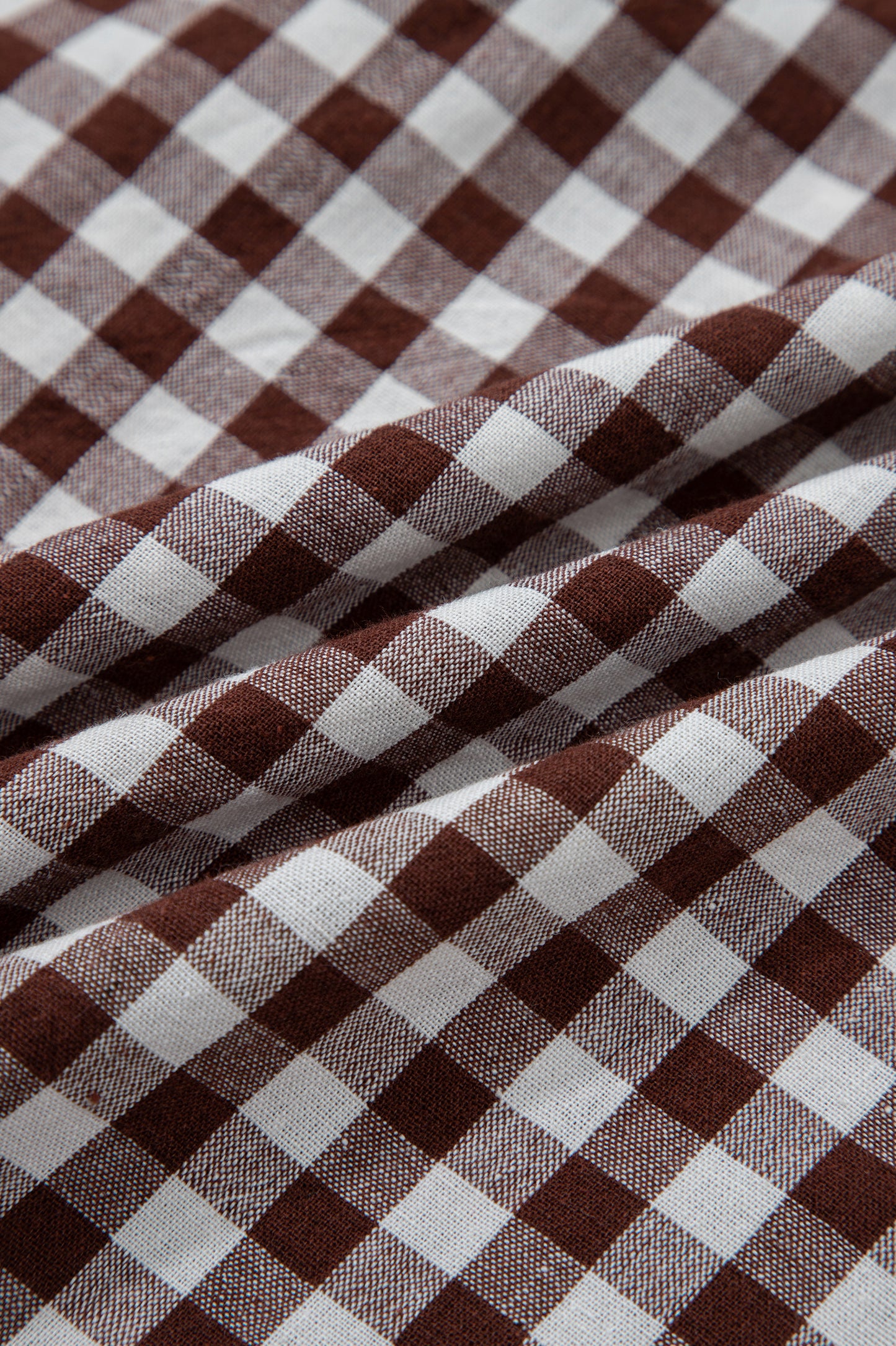 Gingham Plaid Zipped Cinched Waist Maxi Dress