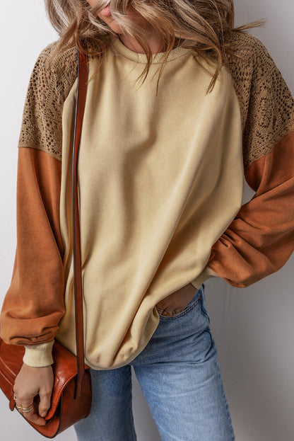 Lace Colorblock Sweatshirt