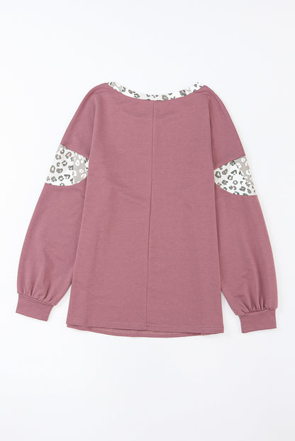 Leopard Patchwork Long Sleeve Top