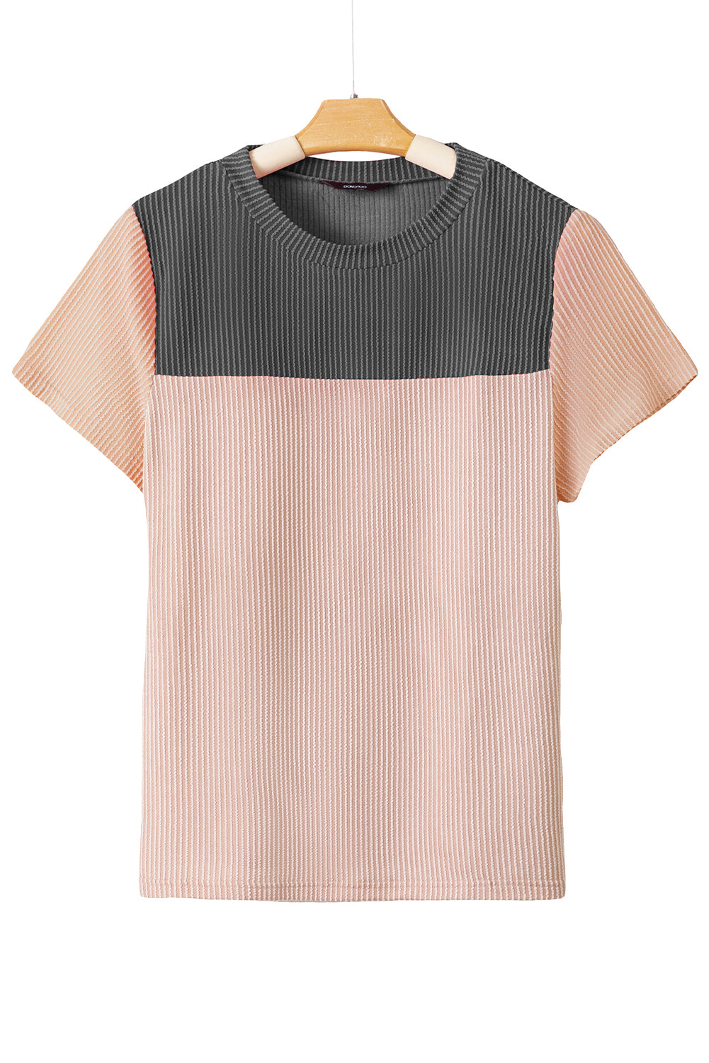 Ribbed Colorblock Short Sleeve T-Shirt