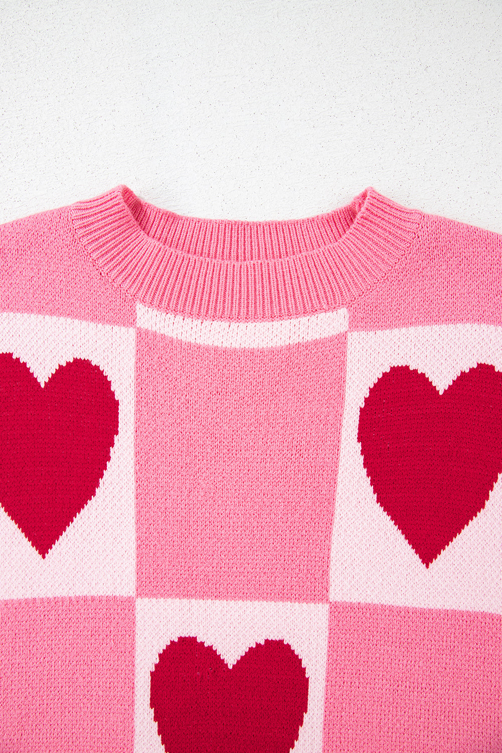 Valentine Heart Checker Crewneck Sweater