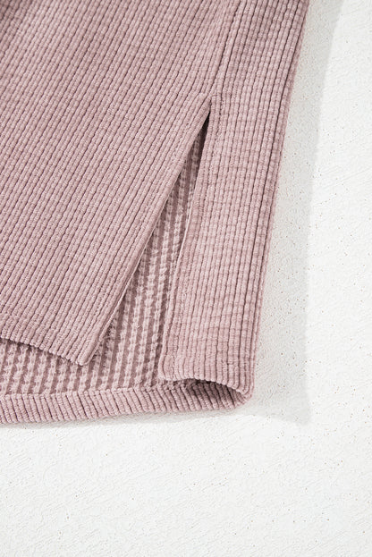 Solid Corduroy Button-Up Pocketed Shacket