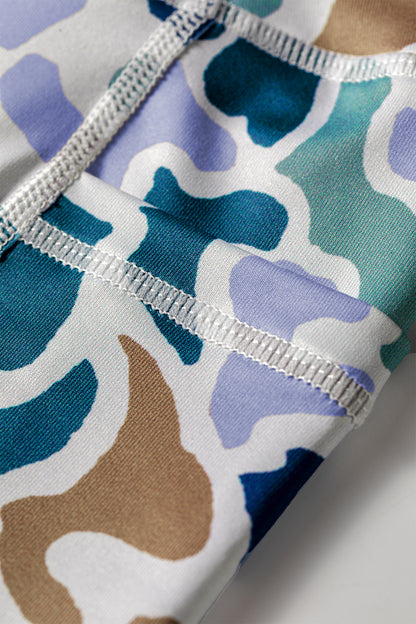 Abstract Camo Side Pocket Biker Shorts