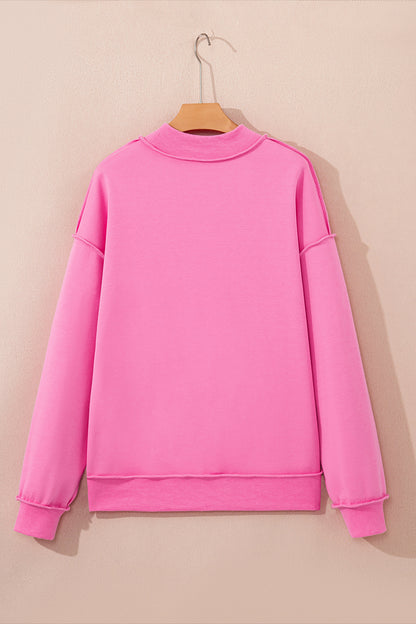 Plus Size Solid Reversible Exposed Seam Sweatshirt