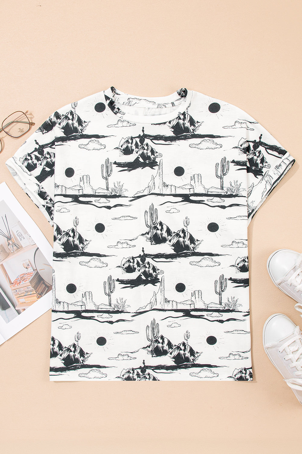 Western Desert Short Sleeve Knit Top