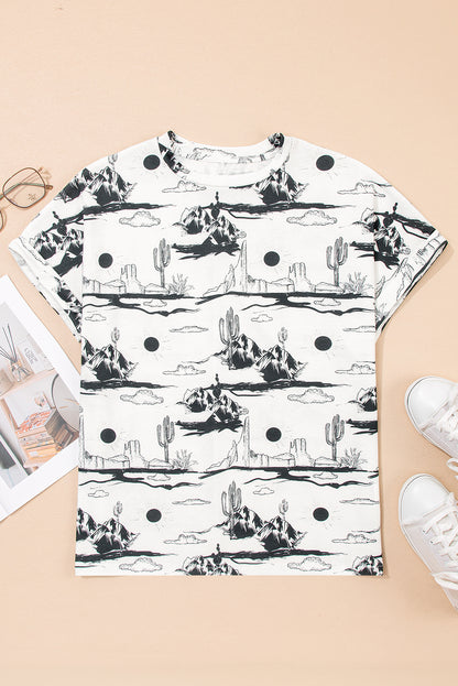 Western Desert Short Sleeve Knit Top