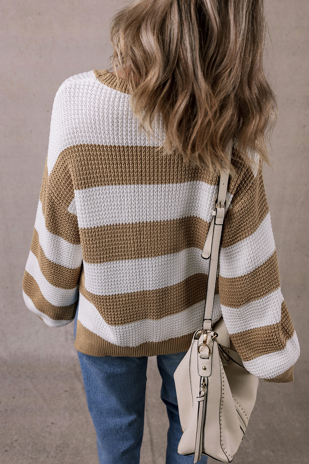 Colorblock Stripe Side Slit Sweater