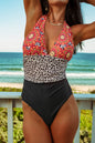 Floral Leopard Stripes One-Piece Swimwear