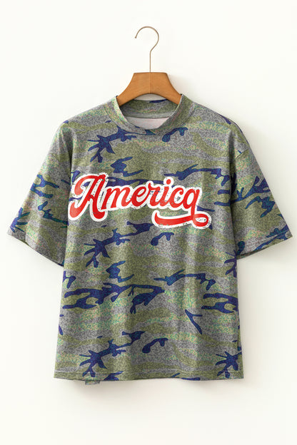 Camo America Patriotic Graphic Tee