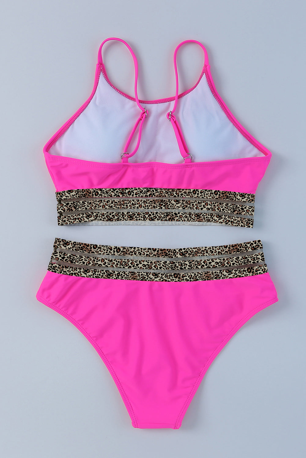 Leopard Mesh Trim Swimsuit