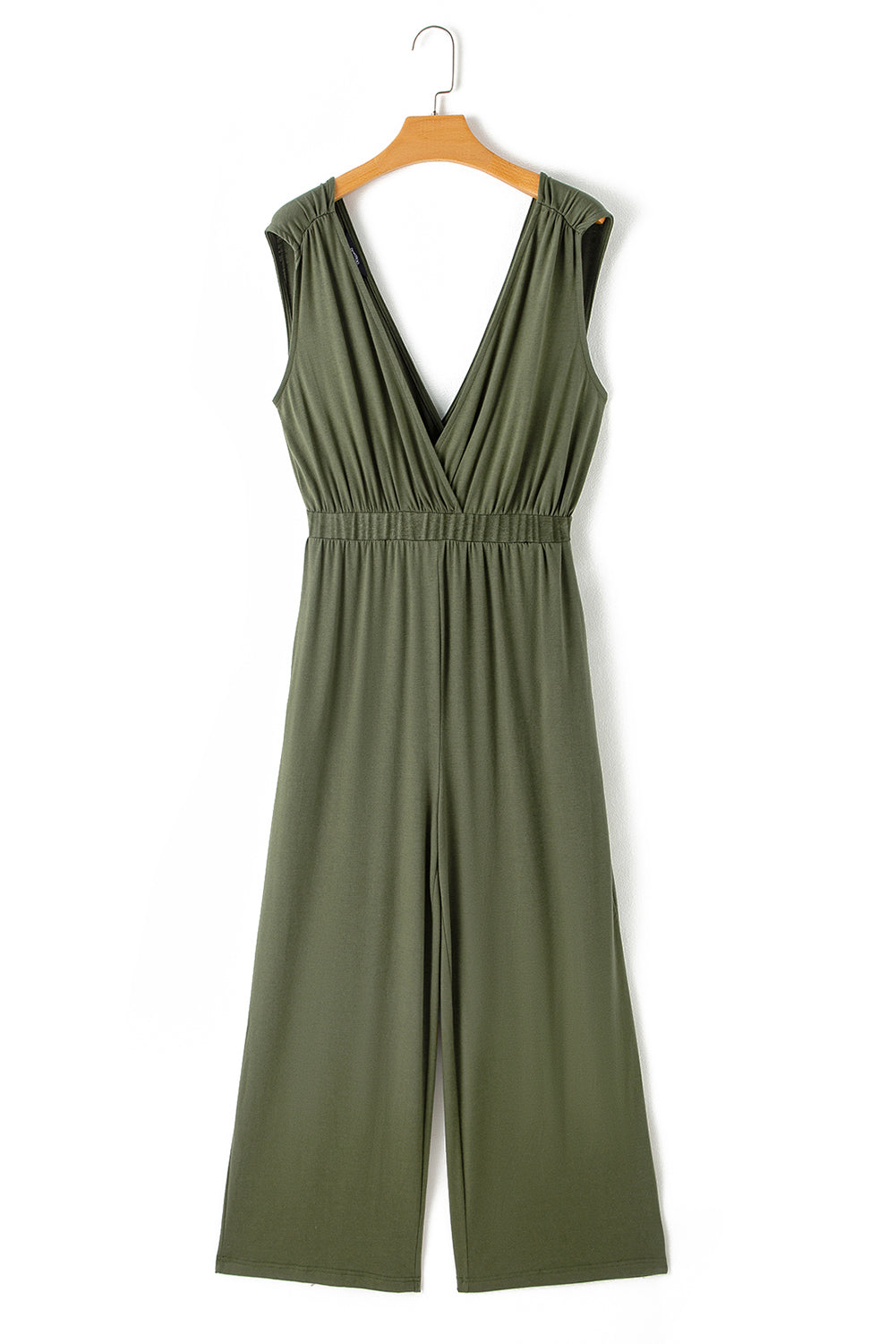 Wrapped V-Neck Wide Leg Jumpsuit