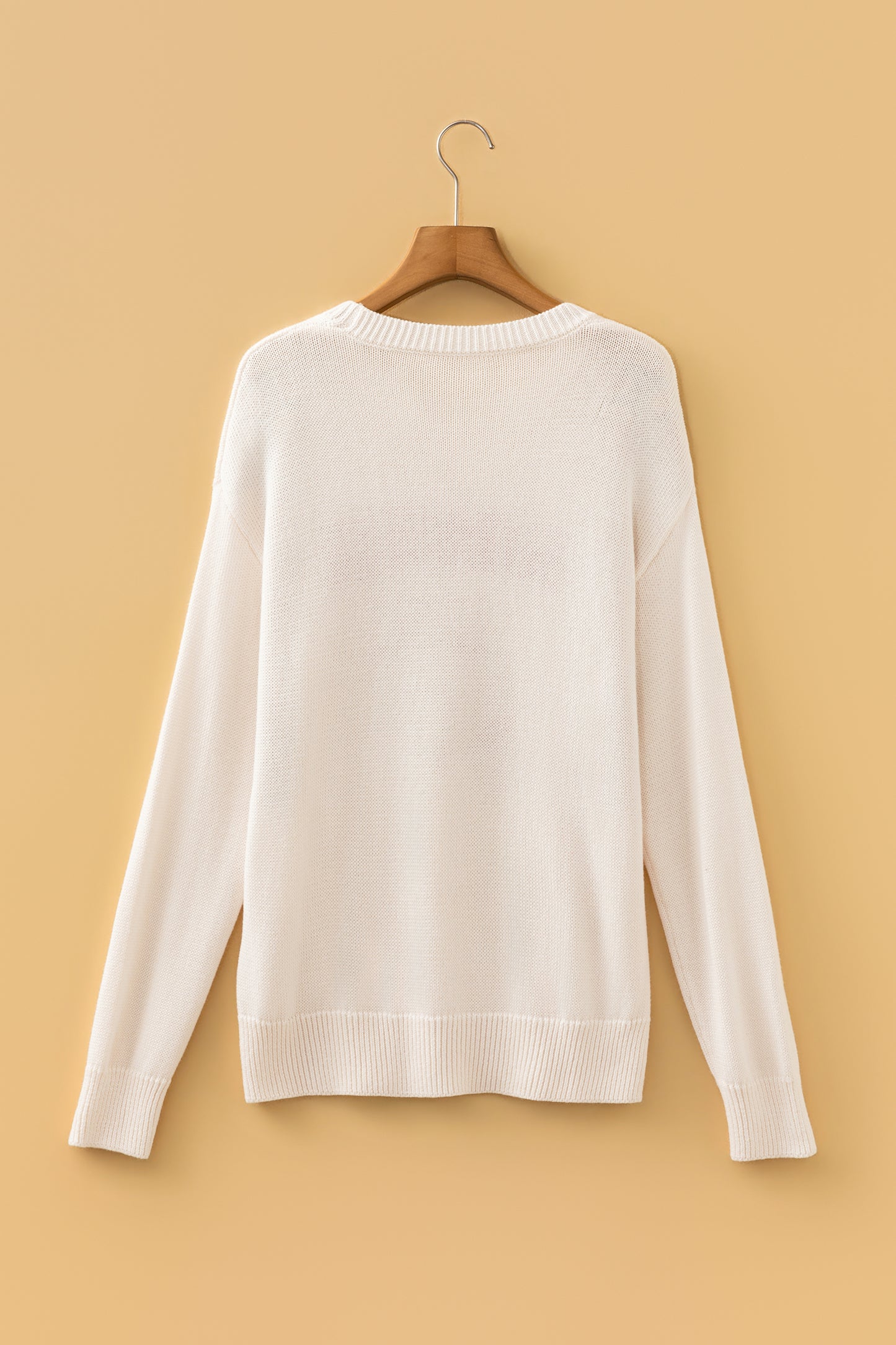 Football Drop Shoulder Knit Top Sweater