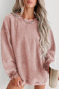 Washed Ribbed Pullover Sweatshirt