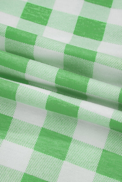 Plus Size Christmas Plaid Contrast Trim Pajama Set