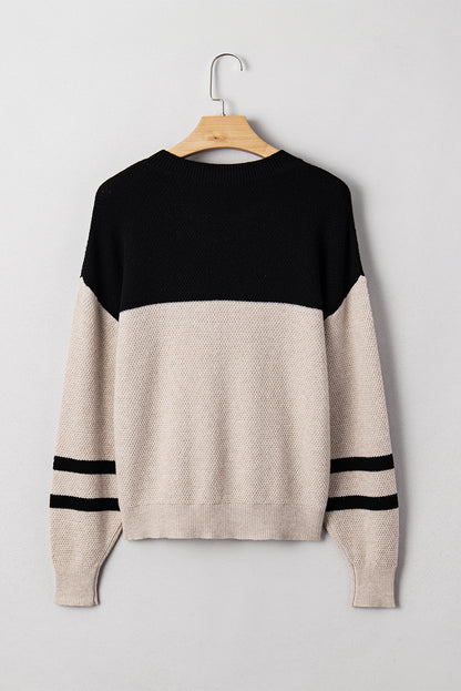 Colorblock Stripe Long Sleeve Sweater