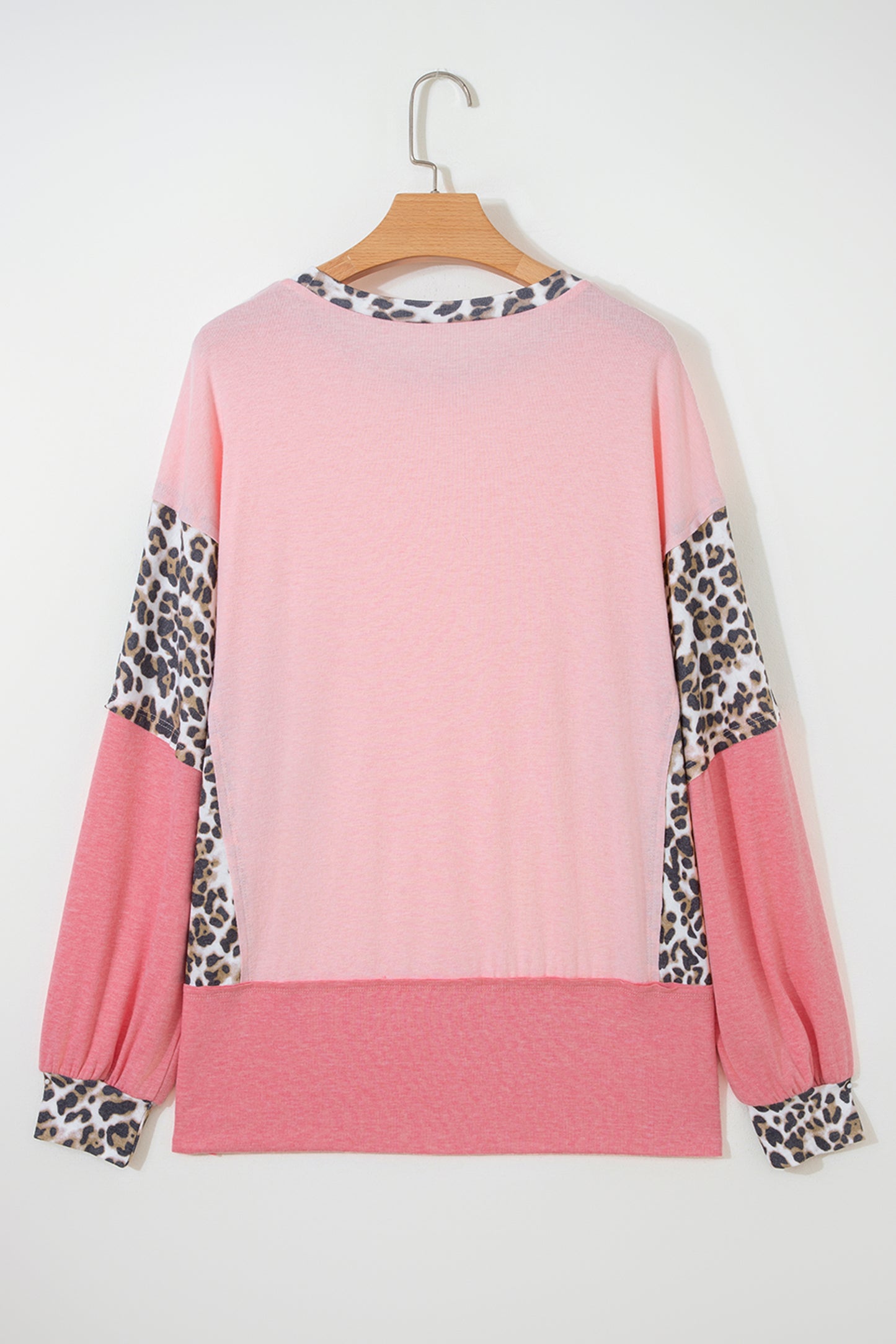Leopard Patchwork Dolman Sleeve Sweatshirt