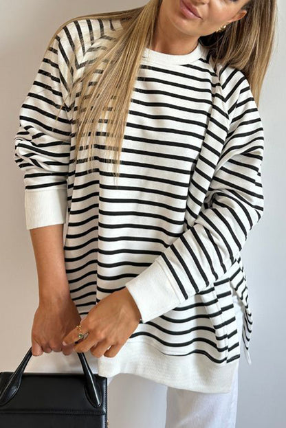 Stripe Raglan Sleeve Sweatshirt