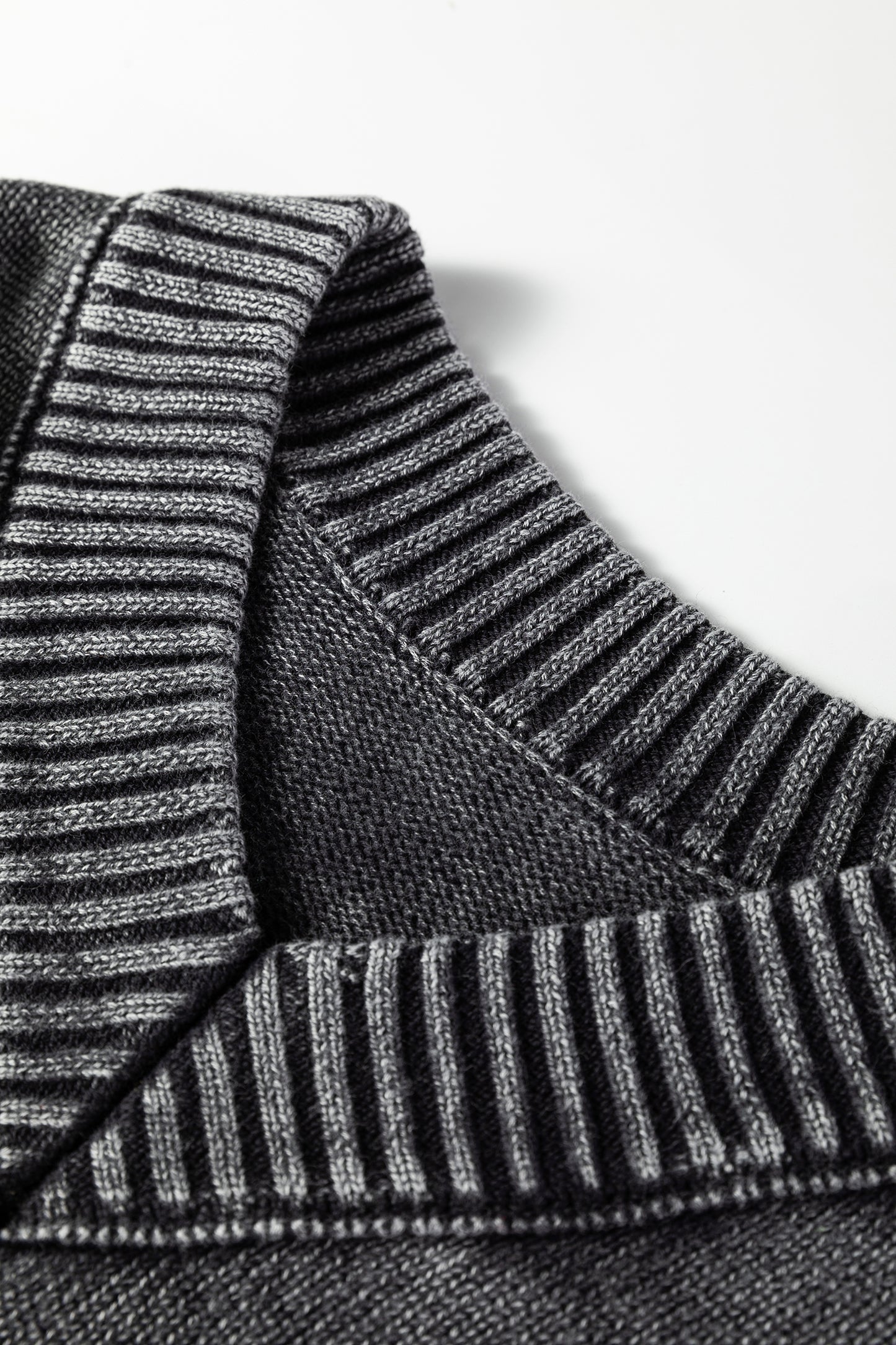 Mineral Wash Reverse Seam V-Neck Drop Shoulder Sweater