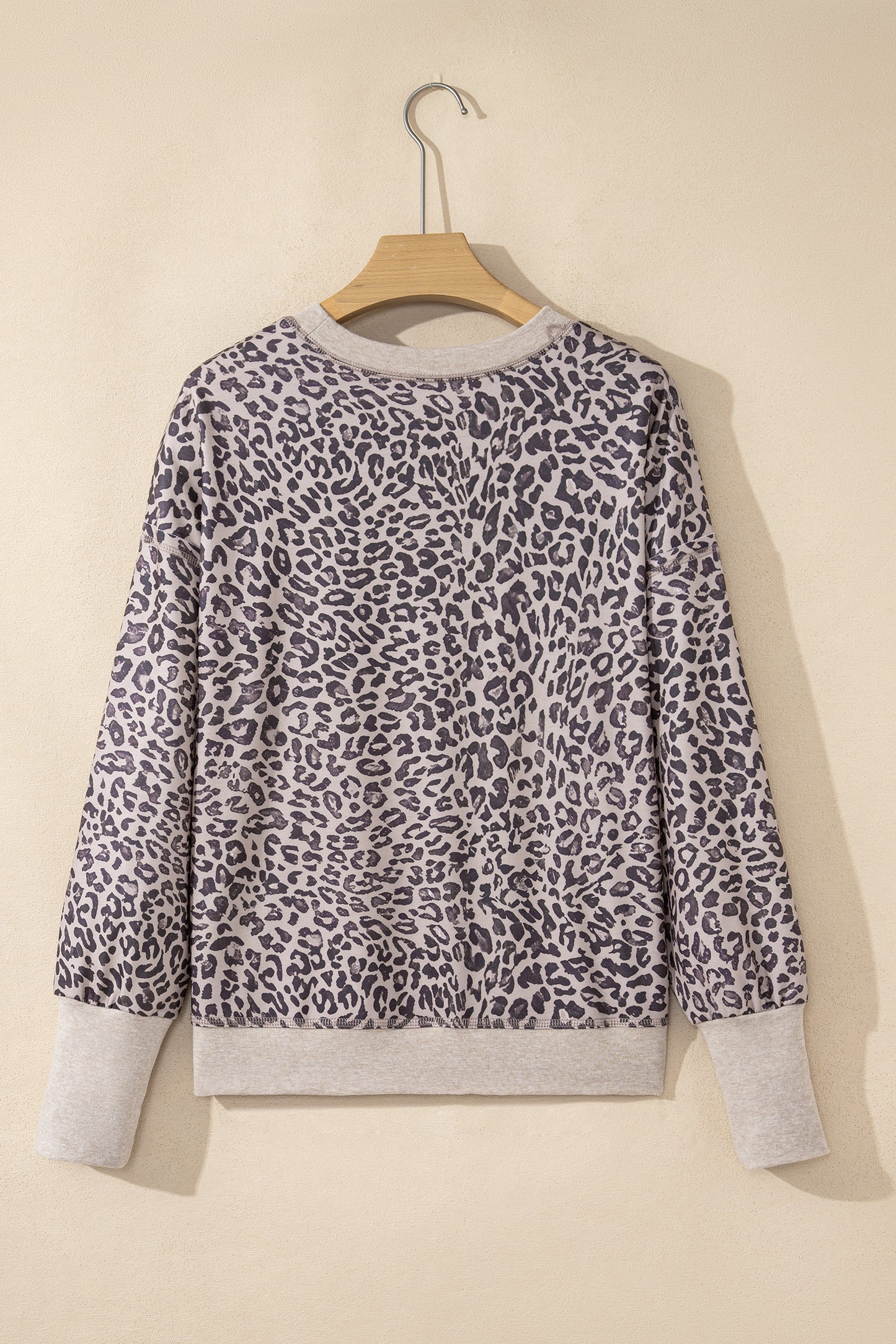 Leopard Patchwork Crew Neck Sweatshirt