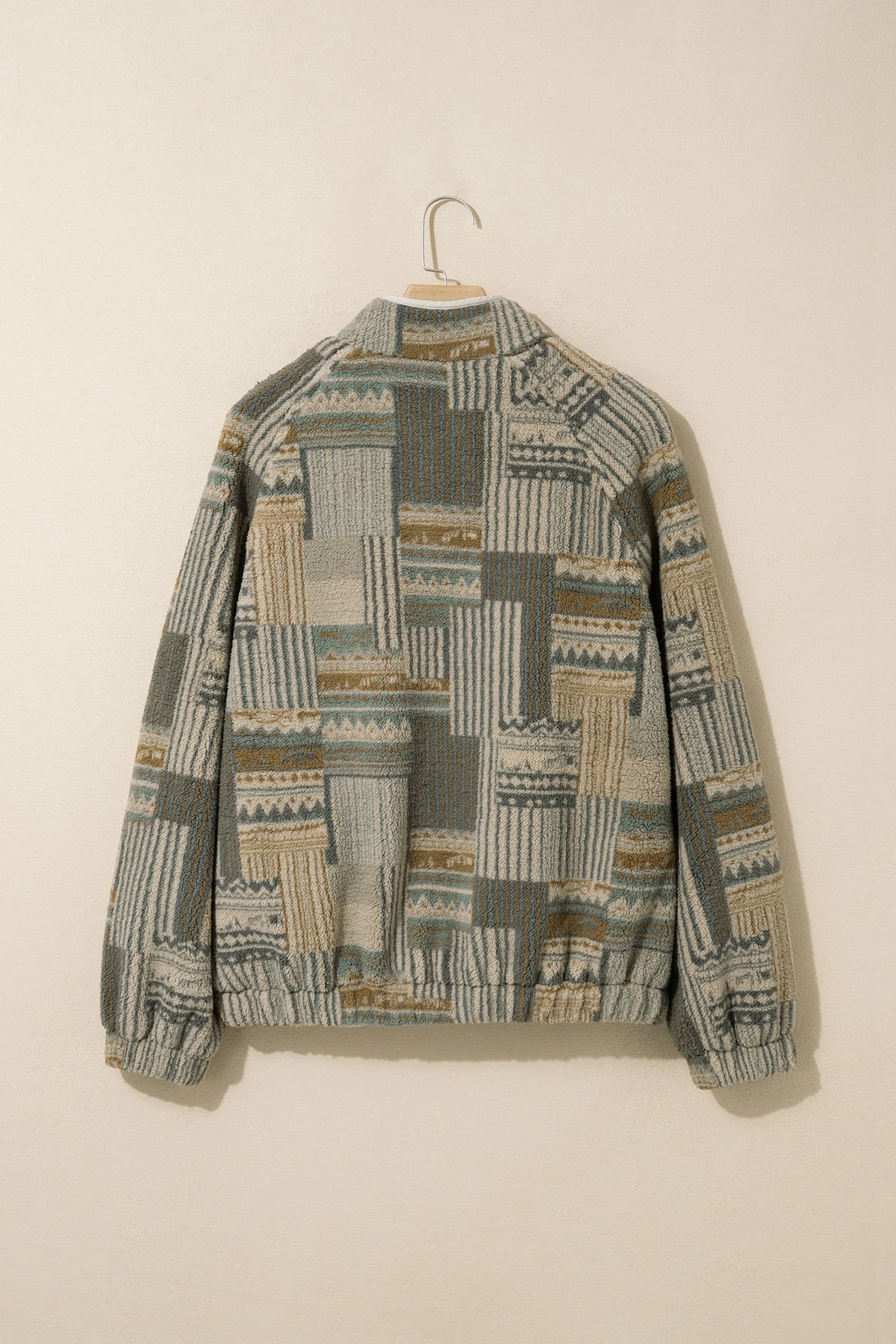 Western Fleece Half Buttoned Collar Pocketed Sweatshirt