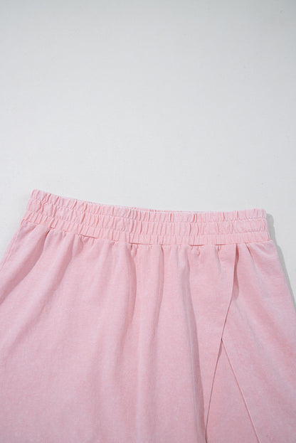 Mineral Wash Tank Top and Lined Split Skirt Set