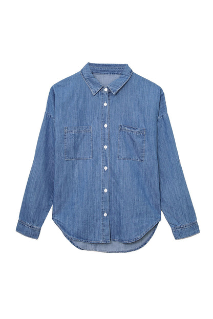 Denim Buttoned Long Sleeve Shirt