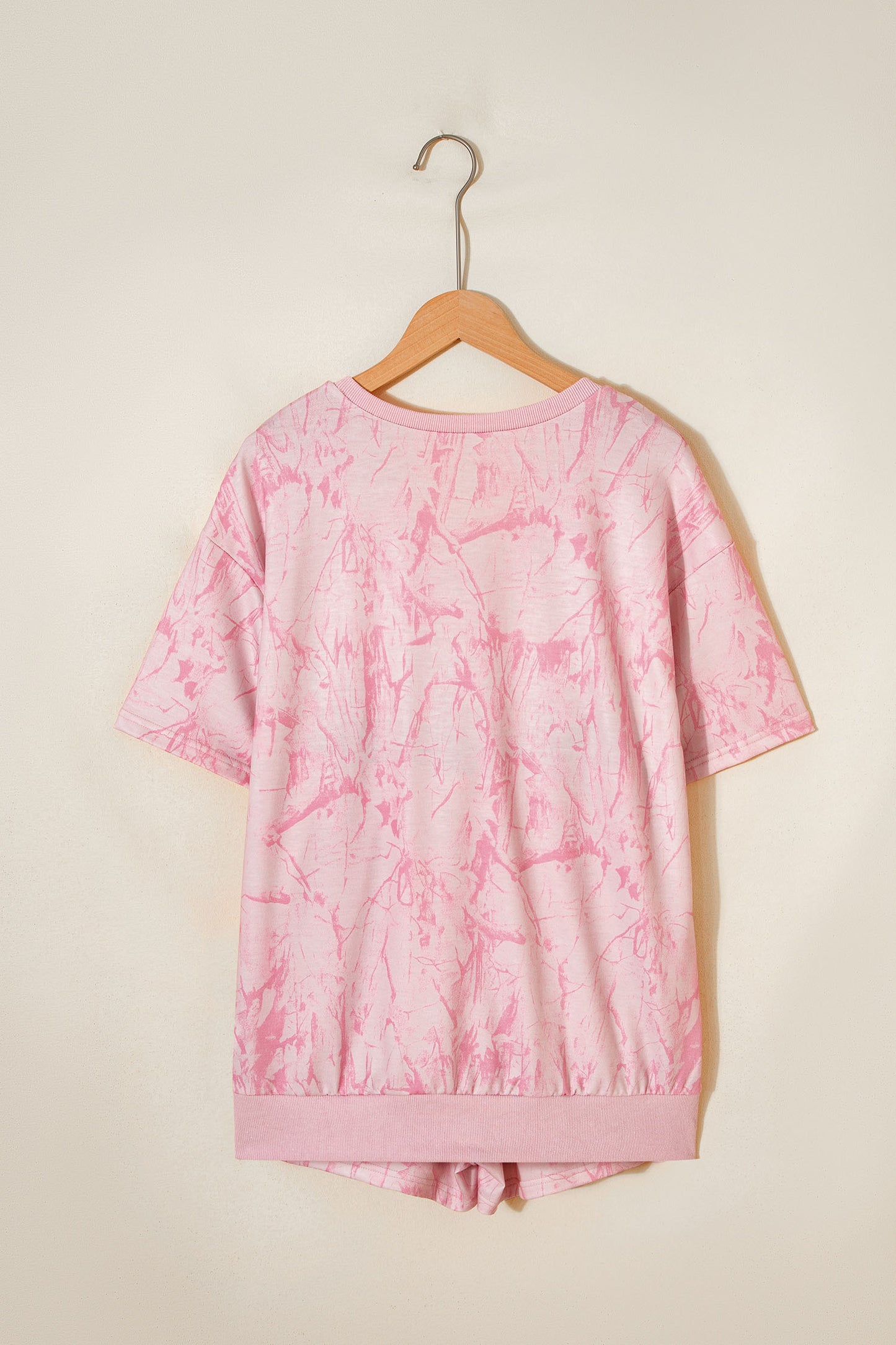 Camo V-Neck Tee & Drawstring Shorts Set