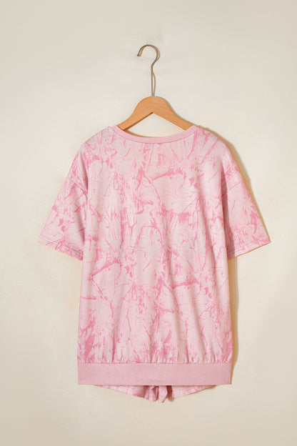 Camo V-Neck Tee & Drawstring Shorts Set