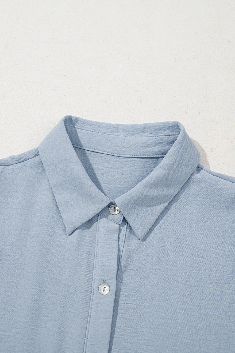 Solid Button-Up Collared Tiered Dress