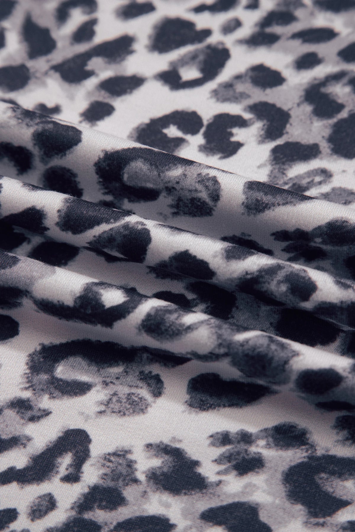 Leopard Elastic Waist Raw Hem Wide Leg Pants