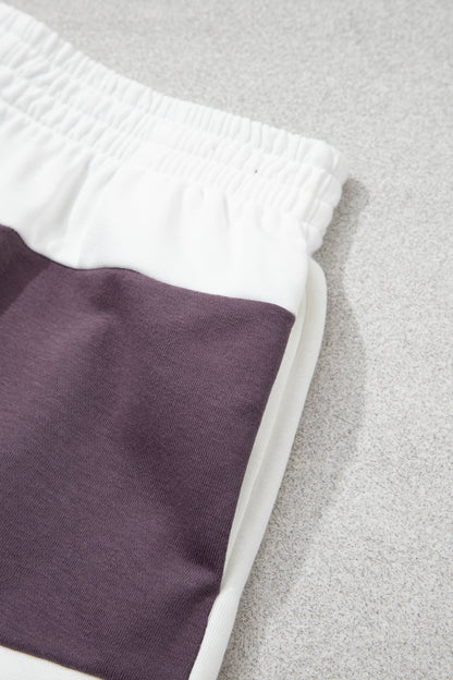 Stripe Colorblock Reverse Seam Top and Shorts Set