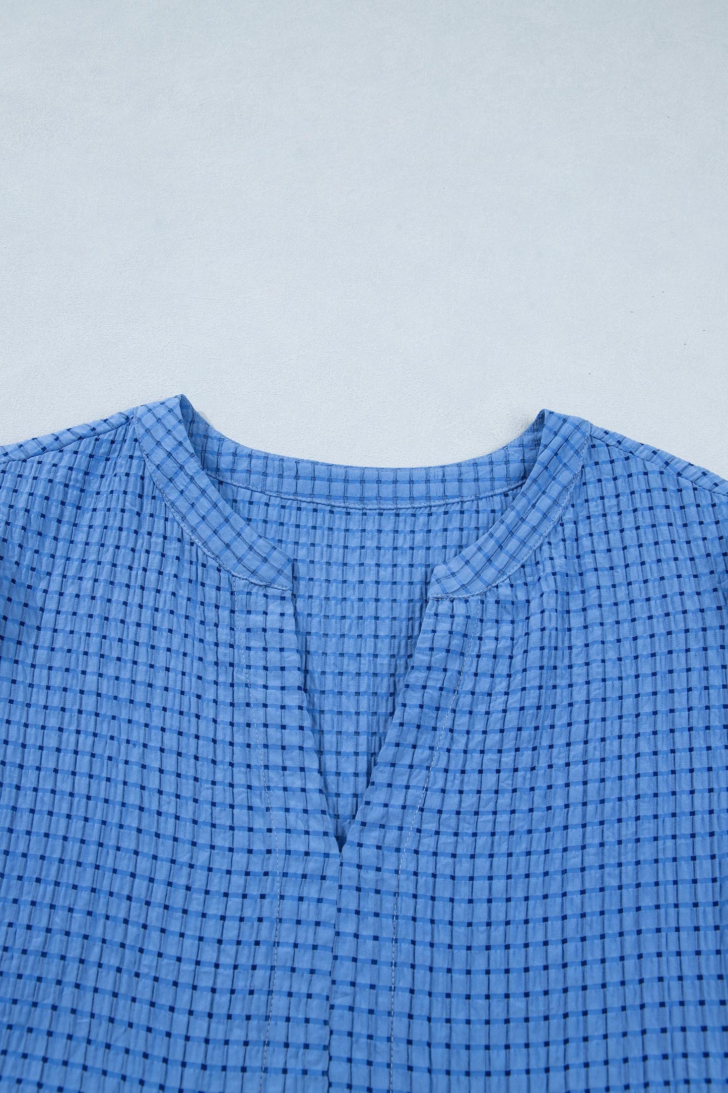 Gingham Bow Tie Short Sleeve Tiered Midi Dress