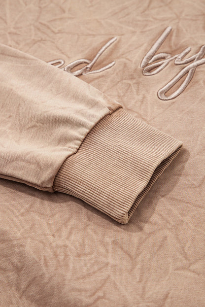Saved by Grace Embroidered Mineral Wash Loose Sweatshirt