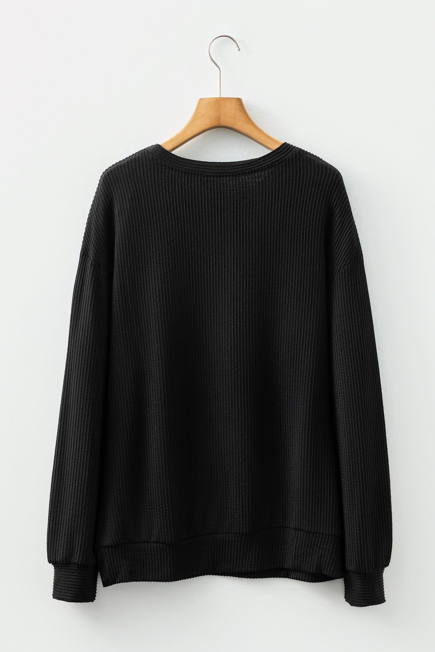 Christmas Merry Corded Knit Long Sleeve Top