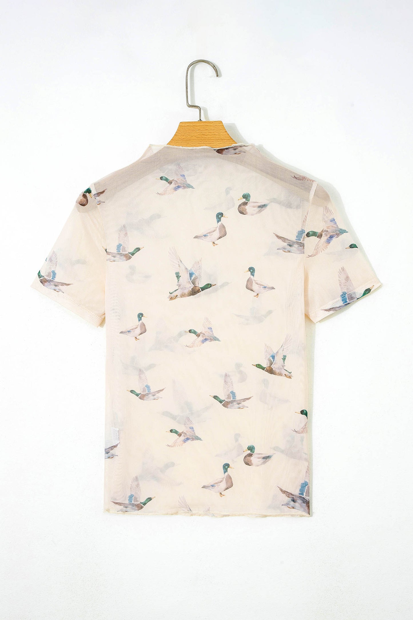 Sheer Mallard Mesh Short Sleeve Top